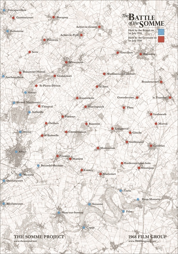 A low resolution image of a map of The Somme